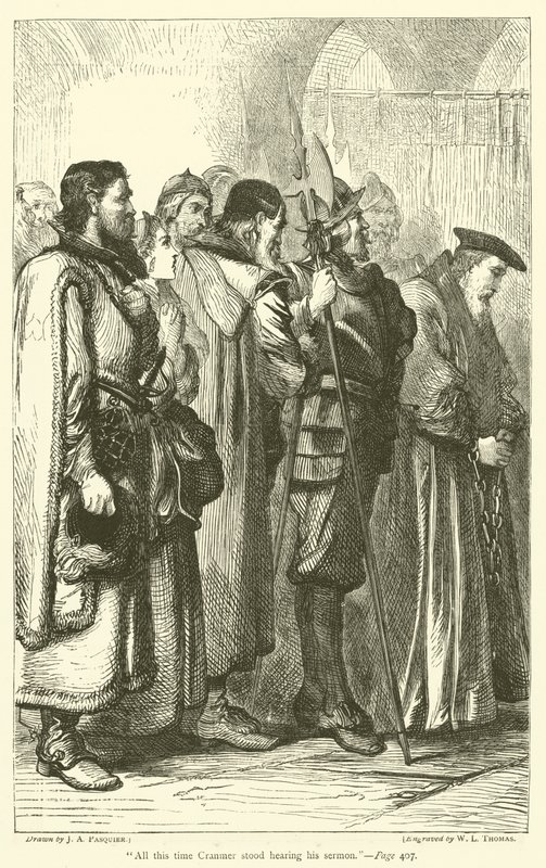 Hele denne tiden sto Cranmer og hørte prekenen hans av James Abbott Pasquier