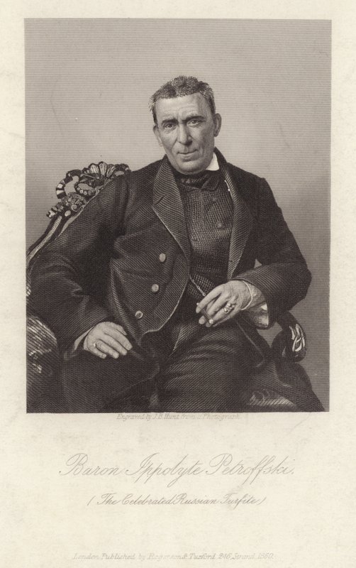 Baron Ippolyte Petroffski, russisk torfitt, c1860 gravering av James B. Hunt