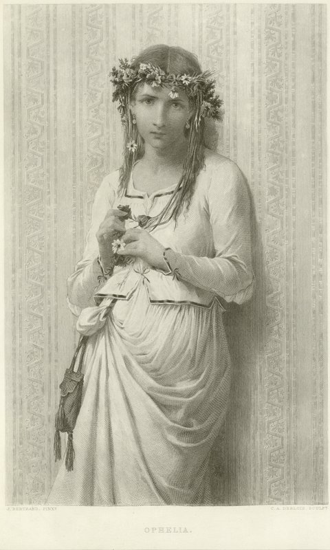 Ophelia (gravyr) av James Bertrand