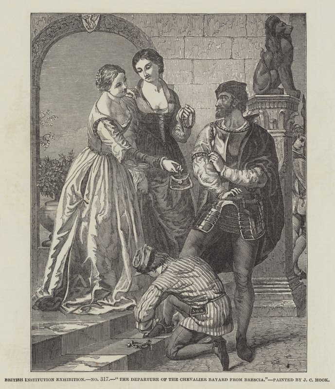 Chevalier Bayards avgang fra Brescia av James Clarke Hook