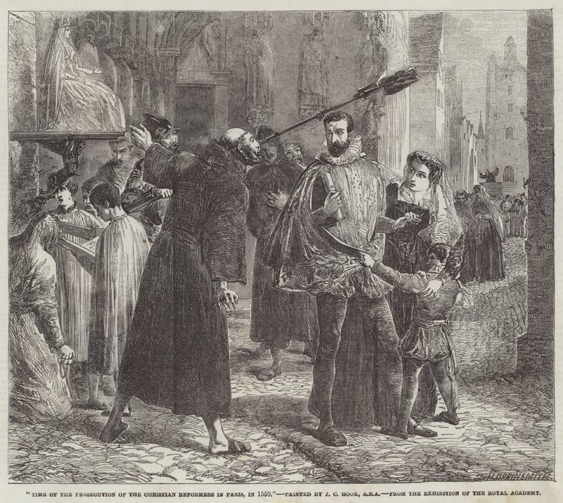 Tiden for forfølgelsen av de kristne reformatorene i Paris, i 1559 av James Clarke Hook
