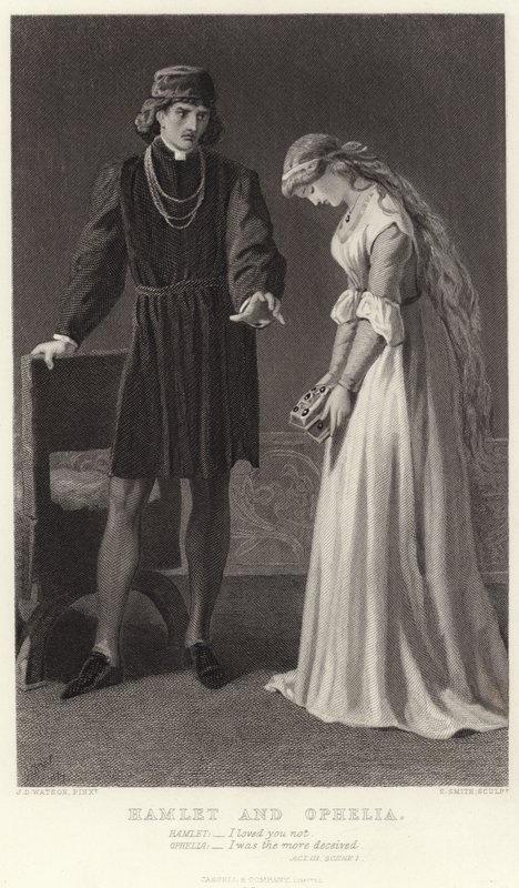 Hamlet og Ophelia, akt III, scene I av James Dawson Watson