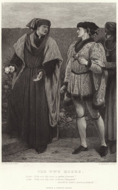De to rosene, Henry VI, del I, akt II, scene IV av James Dawson Watson