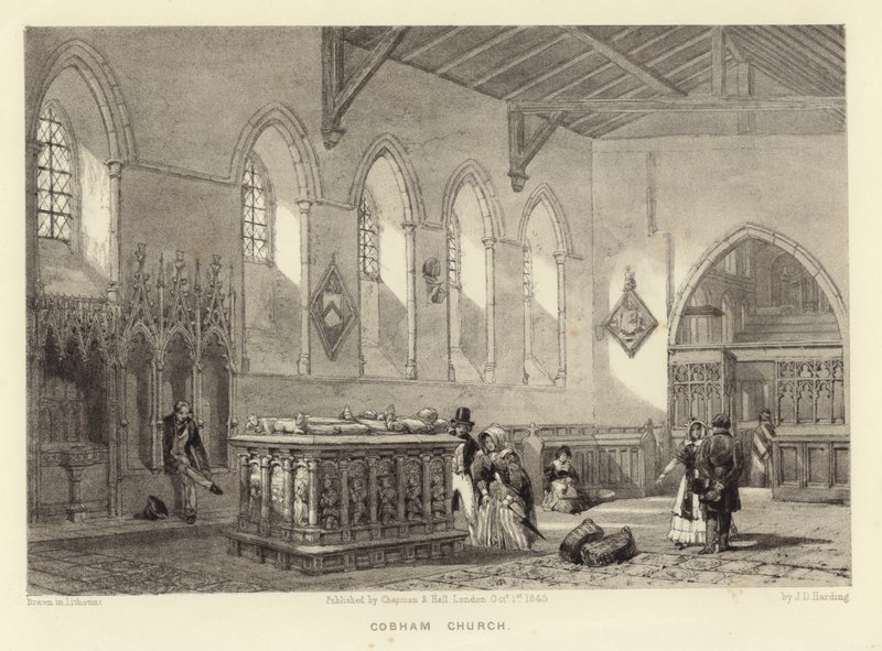 Cobham Church (lithotint) av James Duffield Harding