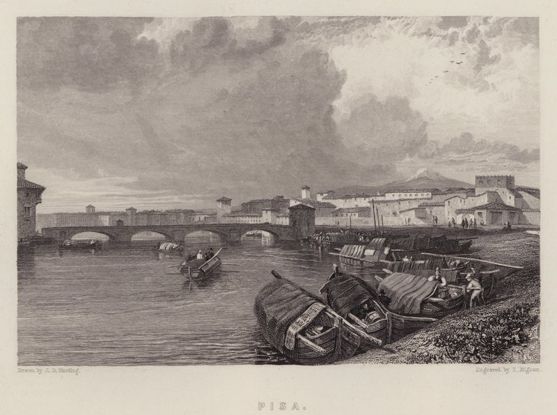 Pisa (farge litho) av James Duffield Harding