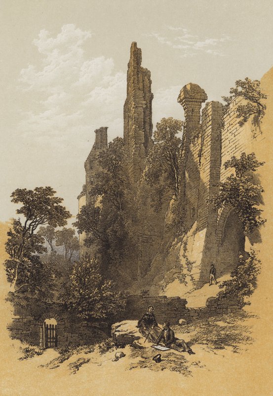 Roslin Castle (chromolitho) av James Duffield Harding