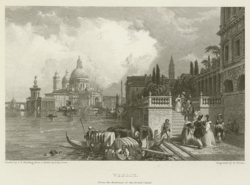 Venezia, fra inngangen til Canal Grande av James Duffield Harding