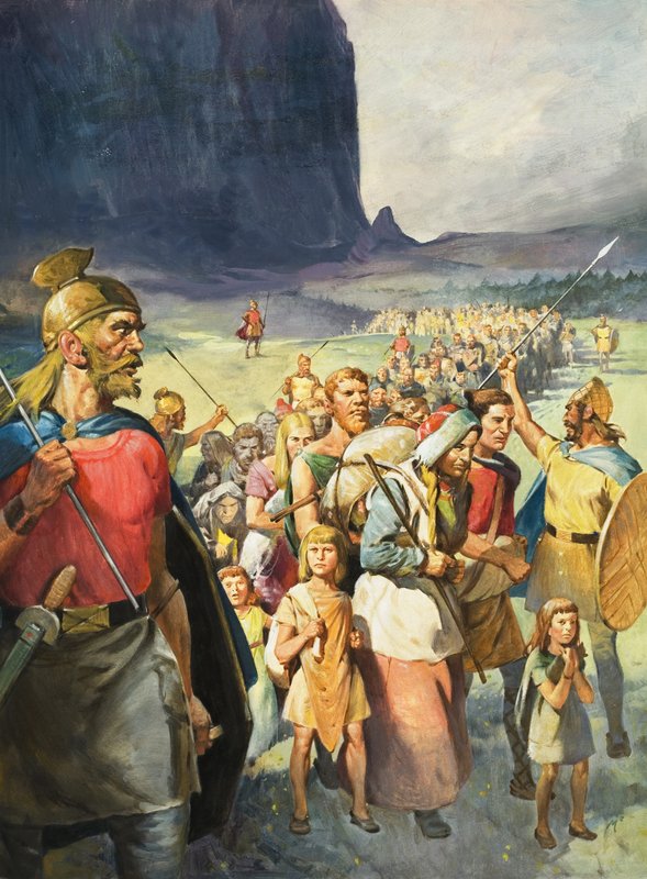 En krigerrase (gouache på papir) av James Edwin McConnell
