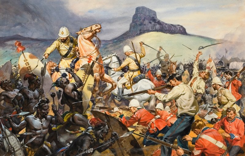 Boere og innfødte (gouache på papir) av James Edwin McConnell