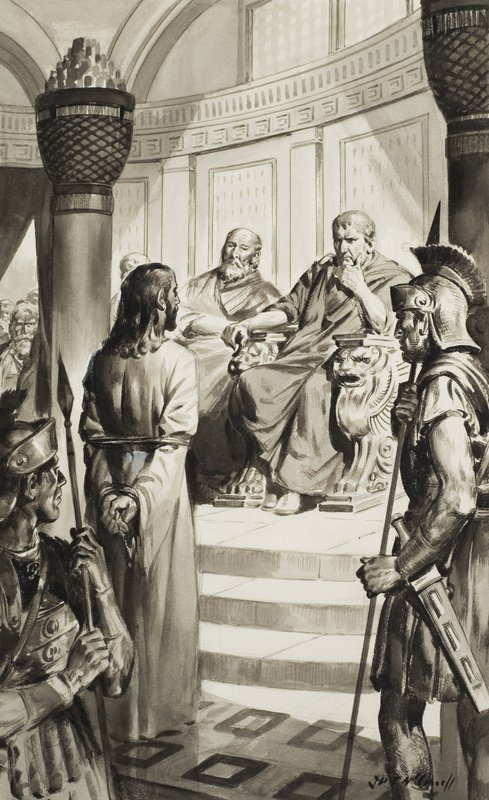 Kristus foran Pontius Pilatus (gouache på papir) av James Edwin McConnell