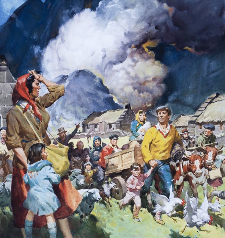 Familier som forlater naturkatastrofen av James Edwin McConnell