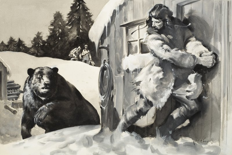 Grizzlybjørn (gouache på papir) av James Edwin McConnell
