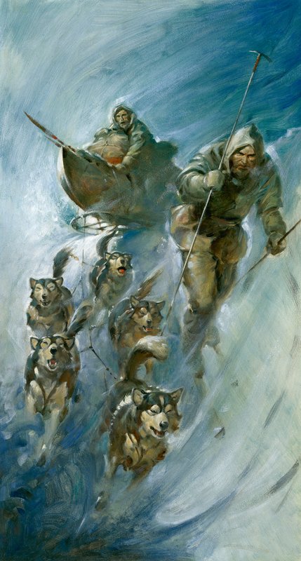 Nansen, erobreren av den arktiske isen (gouache på papir) av James Edwin McConnell