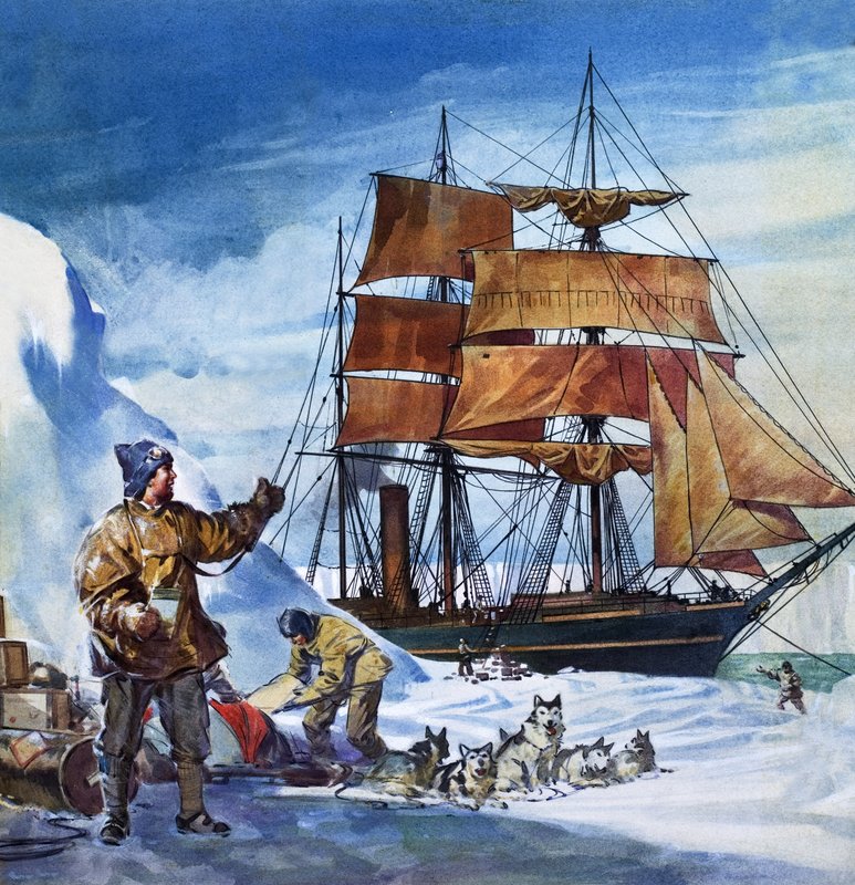 Terra Nova i Antarktis (gouache på papir) av James Edwin McConnell