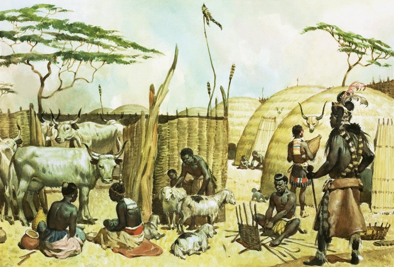 Zulu-landsby av James Edwin McConnell