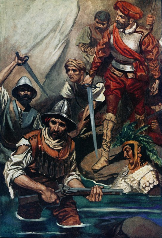 Cortes og hans menn i gapet av James Henry Robinson