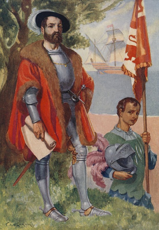 Hernan Cortes, spansk conquistador av James Henry Robinson
