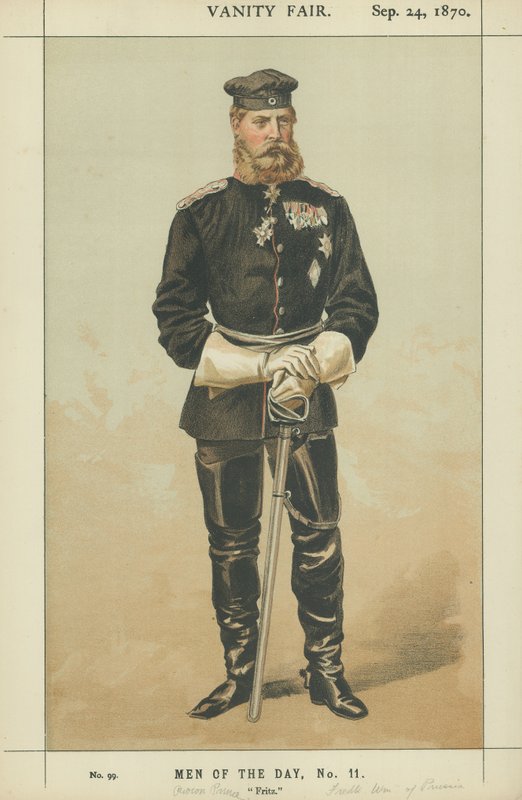 Kronprins Frederick William av Preussen (farge litho) av James Jacques Joseph Tissot