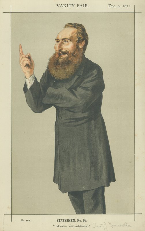 Mr Anthony John Mundella (farge litho) av James Jacques Joseph Tissot