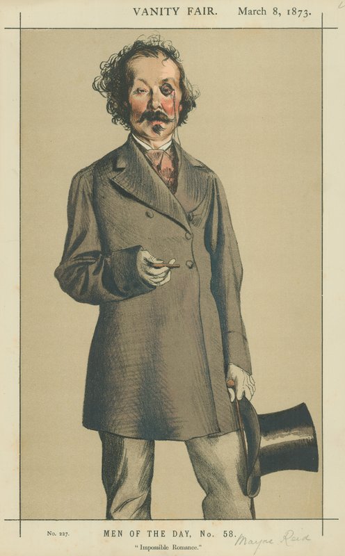 Mr Talbot Mayne Reid, Impossible romantikk, 8. mars 1873, Vanity Fair tegneserie av James Jacques Joseph Tissot