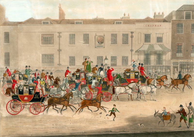 North Country Mails at the Peacock, Islington (James Pollard, 1821) av James Pollard