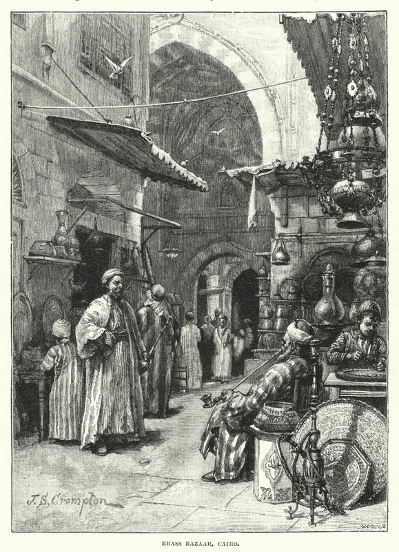 Messingbasar, Kairo (gravering) av James Shaw Crompton