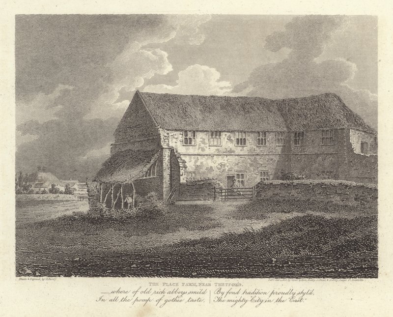 Robert Bloomfield, poet: The Place Farm, nær Thetford (gravering) av James Storer
