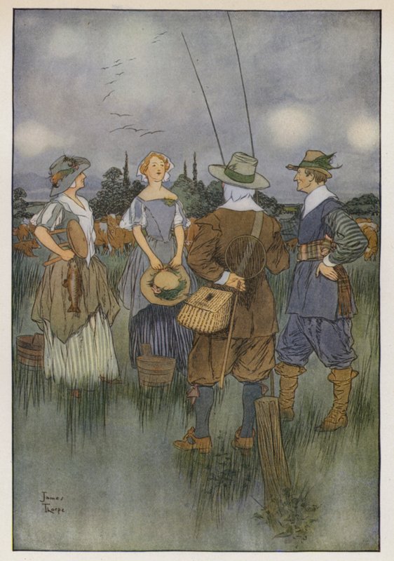Illustrasjon for The Compleat Angler av Izaak Walton av James Thorpe