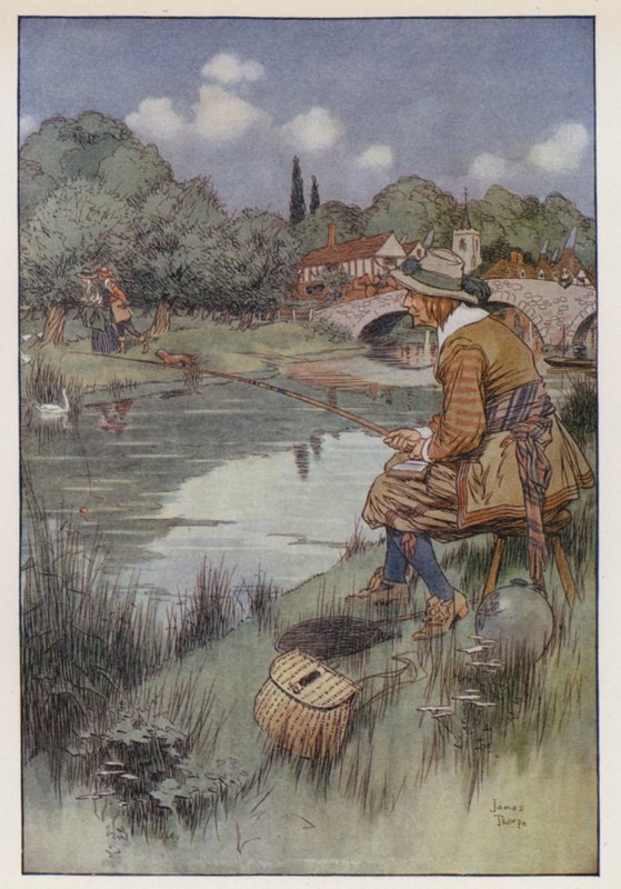 Illustrasjon for The Compleat Angler av Izaak Walton av James Thorpe