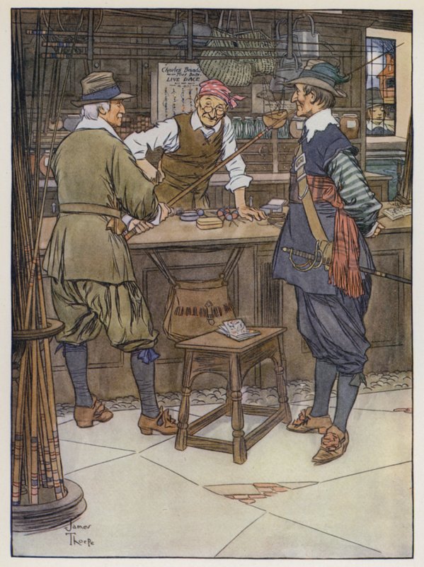 Illustrasjon for The Compleat Angler av Izaak Walton av James Thorpe