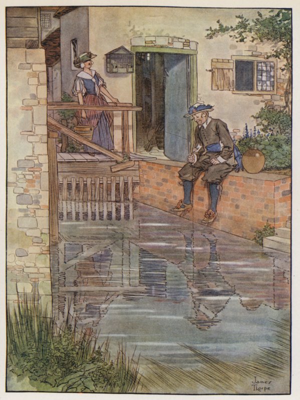 Illustrasjon for The Compleat Angler av Izaak Walton av James Thorpe
