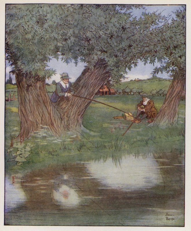 Illustrasjon for The Compleat Angler av Izaak Walton av James Thorpe