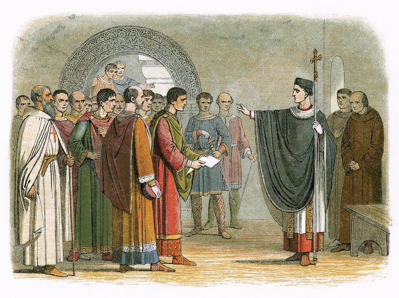 Becket forbyr jarlen av Leicester å avsi dom over ham av James William Edmund Doyle
