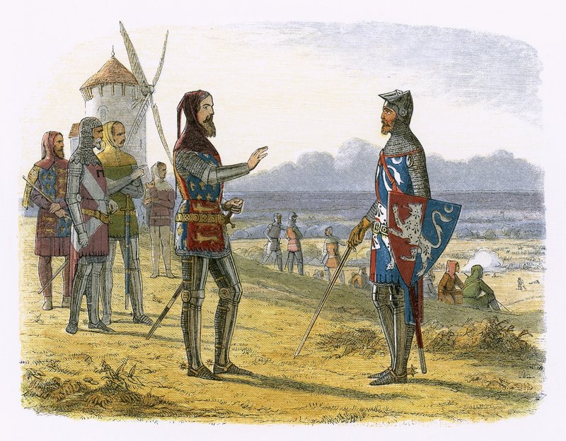 Edward nekter å hjelpe sønnen på Crecy av James William Edmund Doyle