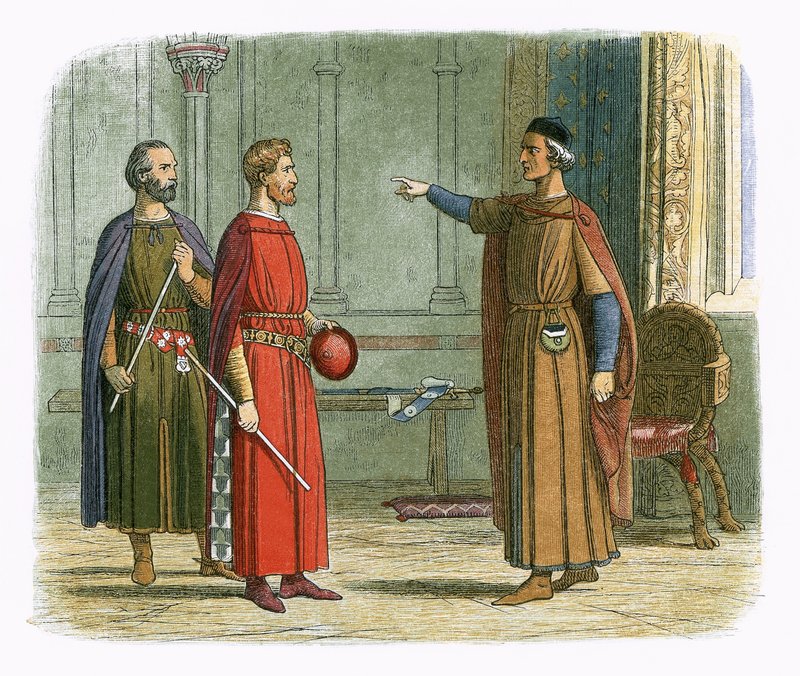 Kong Edward I truer herremarskalken av James William Edmund Doyle