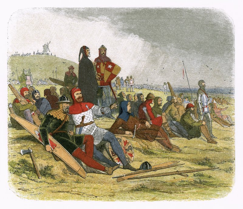 Engelskmennene venter på franskmennene ved Crecy av James William Edmund Doyle