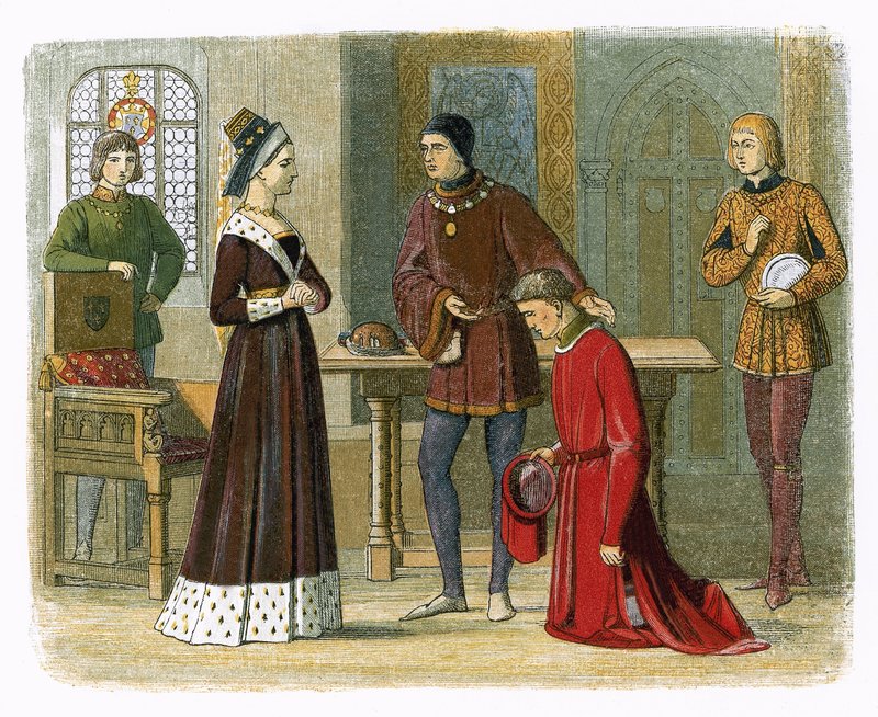 Jarlen av Warwick underkaster seg dronning Margaret av James William Edmund Doyle
