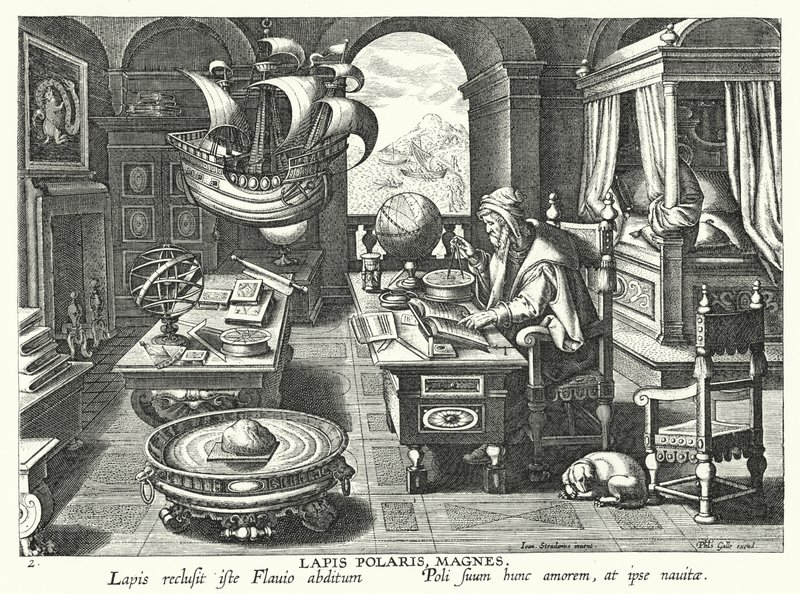 Lapis Polaris Magnes (gravering) av Jan van der Straet