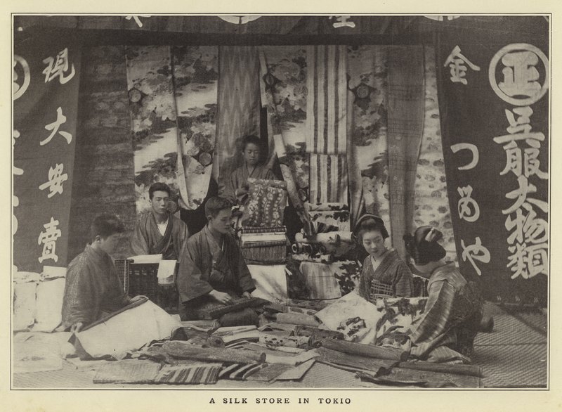 En silkebutikk i Tokio av Japanese Photographer