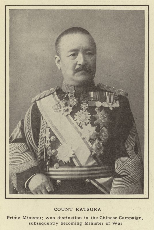 grev Katsura, statsminister; vant utmerkelse i den kinesiske kampanjen, og ble deretter krigsminister av Japanese Photographer