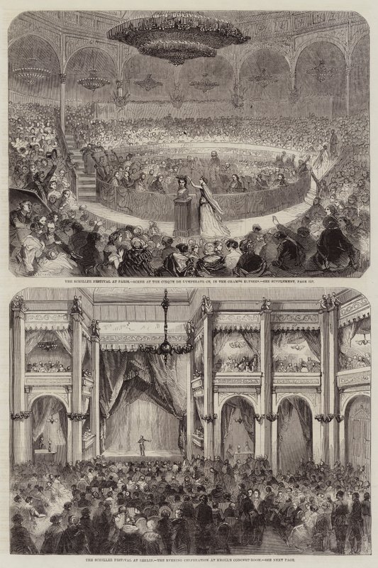 Schillerfestivalens gravering av Jean Adolphe Beauce