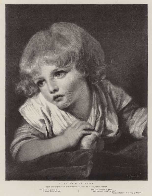 Jente med et eple av Jean Baptiste Greuze