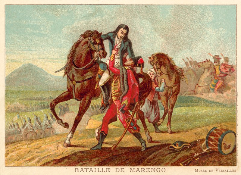 Slaget ved Marengo, Italia, 1800 (chromolitho) av Jean Baptiste Regnault