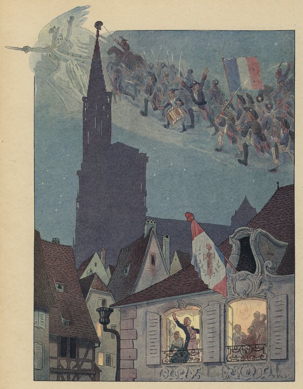 Claude Joseph Rouget de Lisle synger komposisjonen hans, La Marseillaise, til borgermesteren i Strasbourg av Jean Jacques Waltz