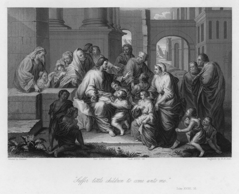 Kristus velsigner små barn, Lukas XVIII av Jean Baptiste (after) Jouvenet