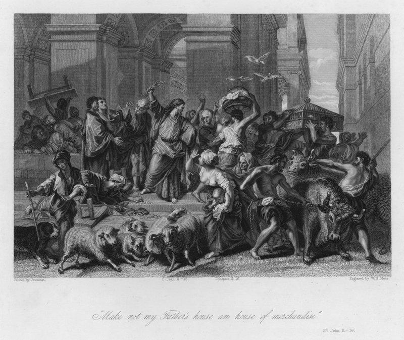 Profanerne ble utvist fra tempelet, St John II av Jean Baptiste (after) Jouvenet