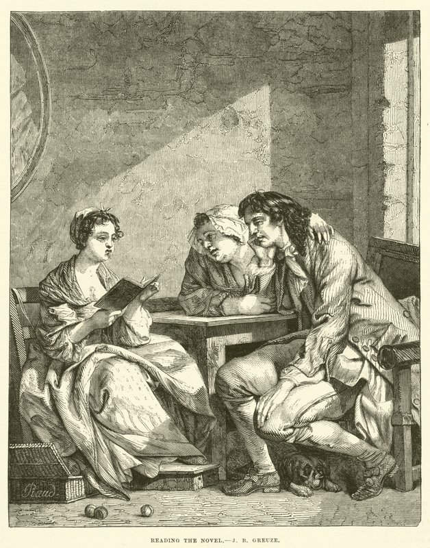 Leser romanen av Jean Baptiste Greuze