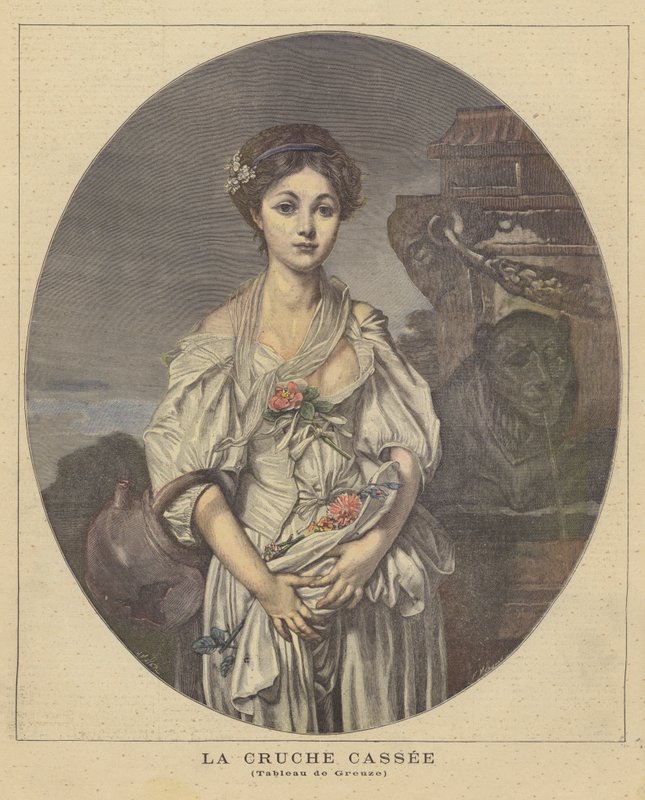 The Broken Pitcher av Jean Baptiste Greuze
