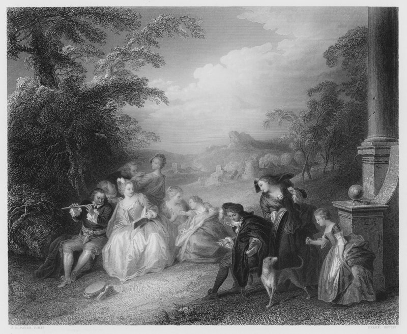 Fløytespilleren av Jean Baptiste Joseph after Pater