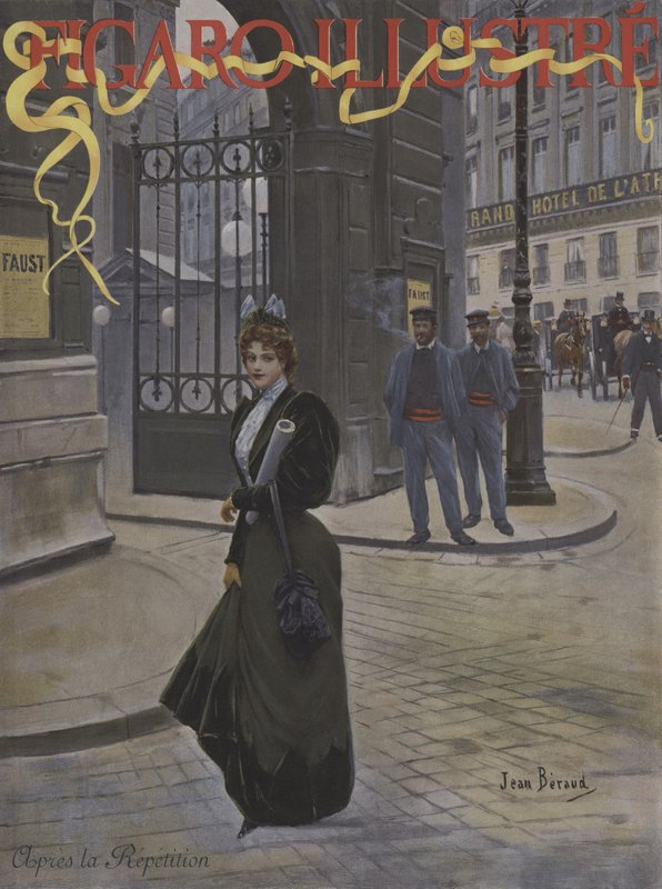 Après la repetisjon (Etter prøven). Forside av Le Figaro Illustre, april 1896 av Jean Beraud